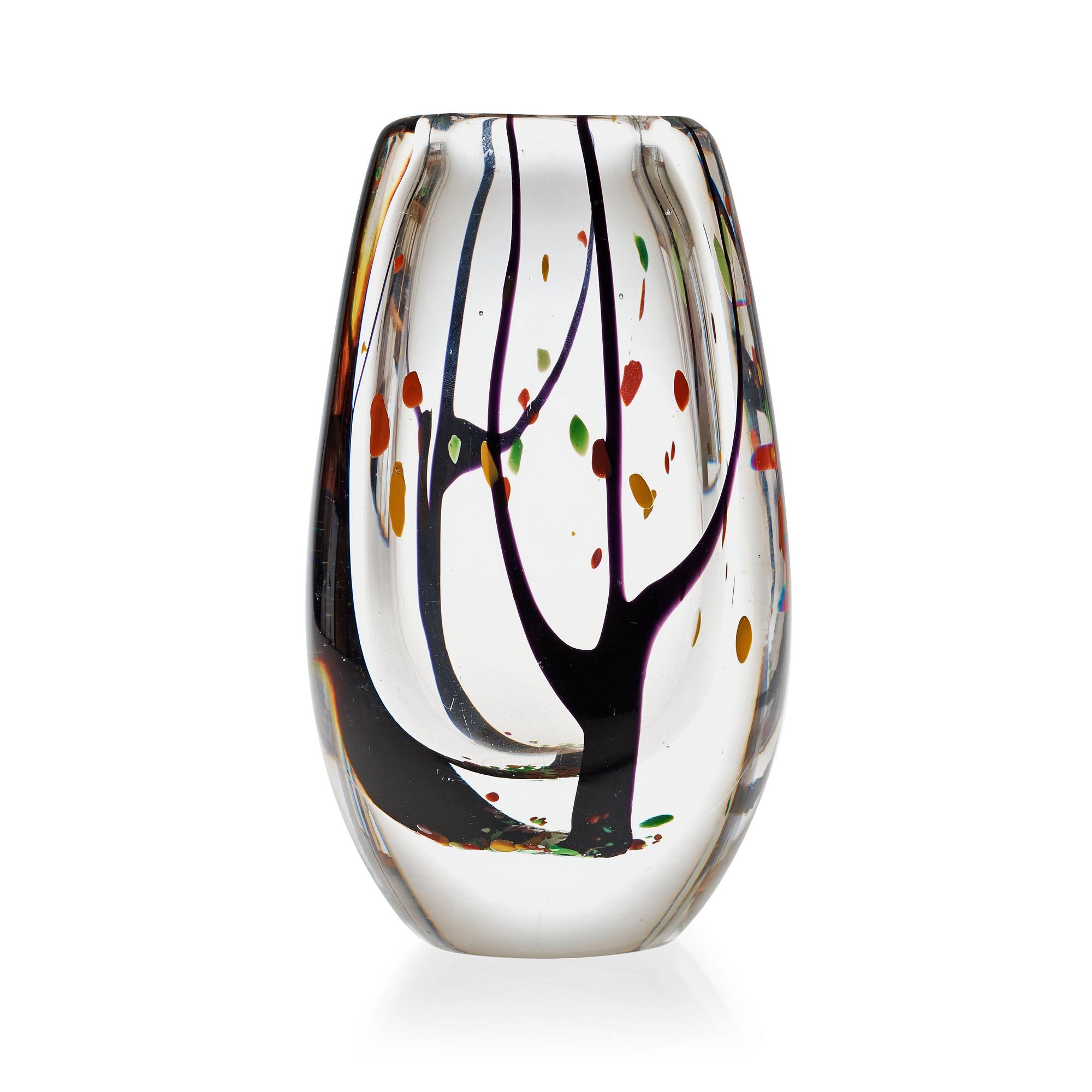 A Vicke Lindstrand glass vase, Kosta 1950's-60's.