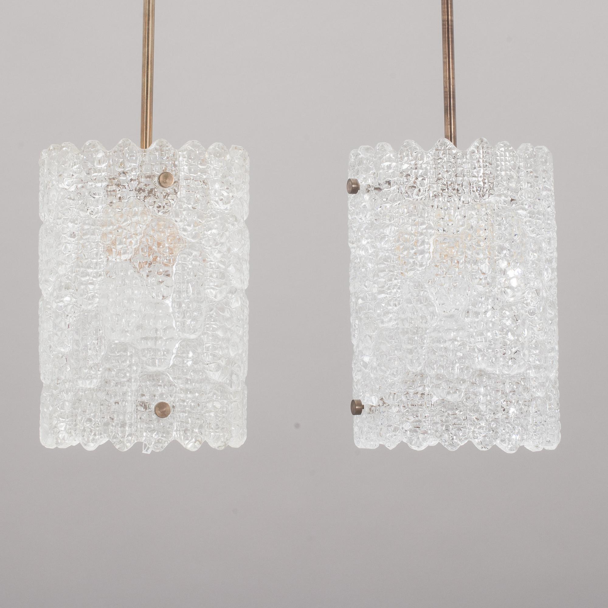 TAKLAMPOR, ett par, Carl Fagerlund, Orrefors.