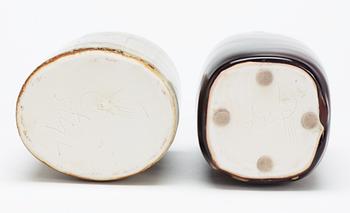 Two Stig Lindberg stoneware vases, Gustavsberg studio 1972-1981.