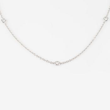 DIAMANTGRADERING, COLLIER, 18K vitguld med 6 briljantslipade diamanter ca 0.30 ct. Vikt 3,4 gram.