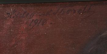 HILDEGARD THORELL,  olja på duk. Sign och dat 1918.