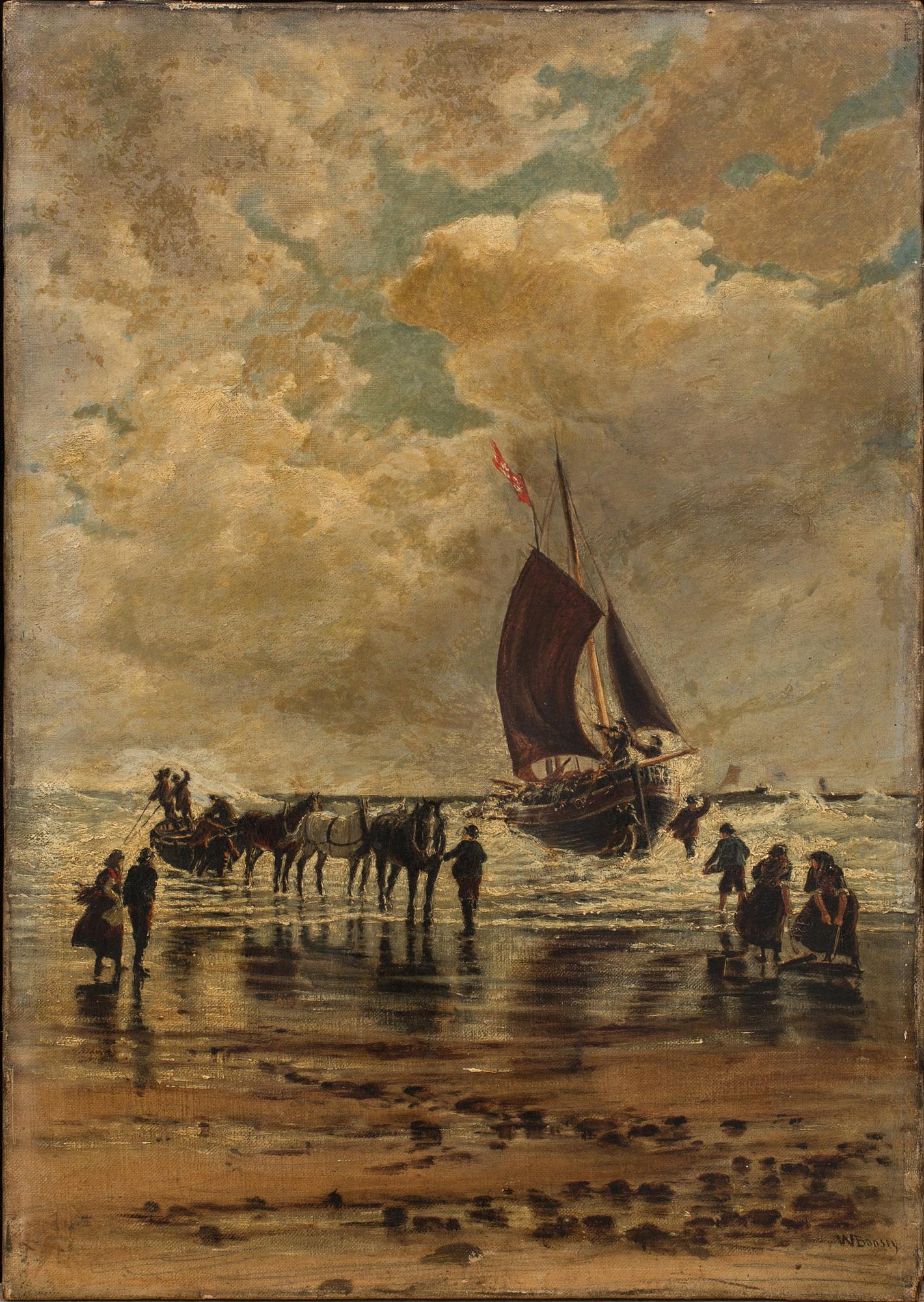OKÄND KONSTNÄR, olja på duk, signerad W.Boosey 1800-tal.