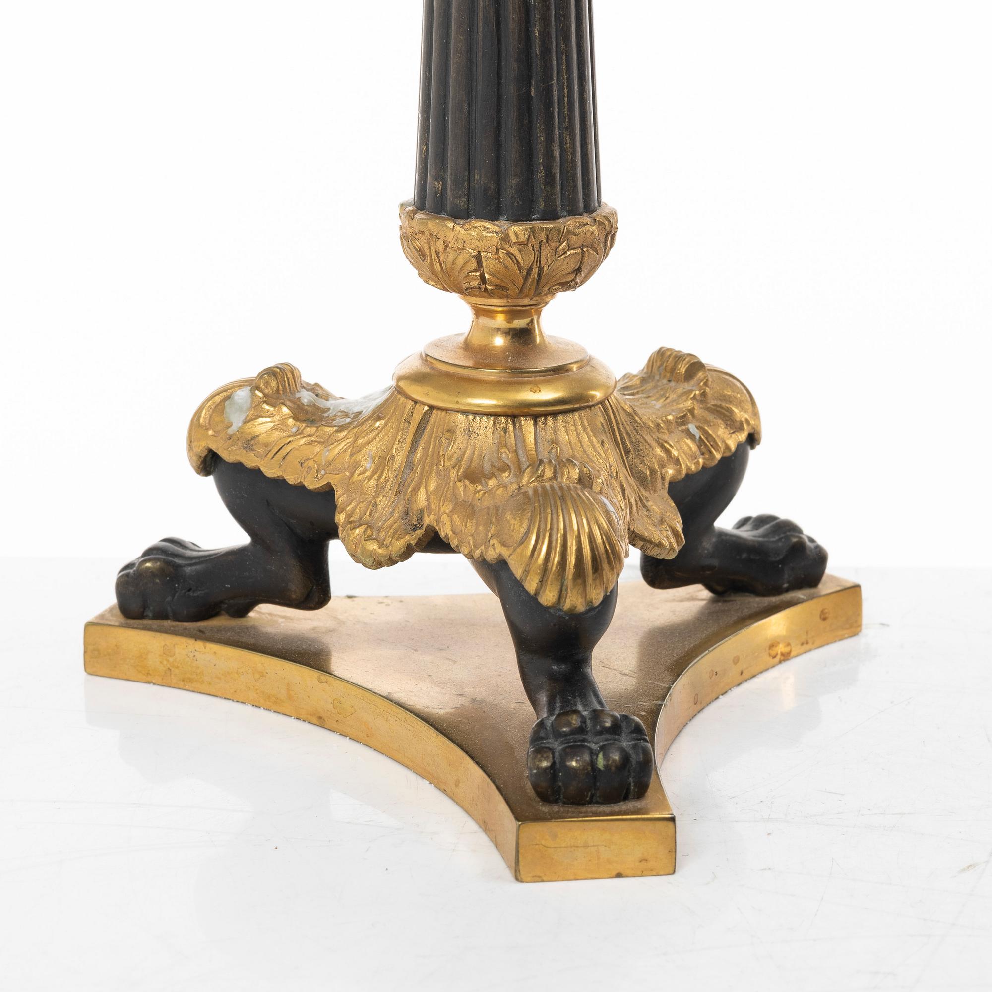 Candelabra, a pair. Late Empire style, late 19th century.