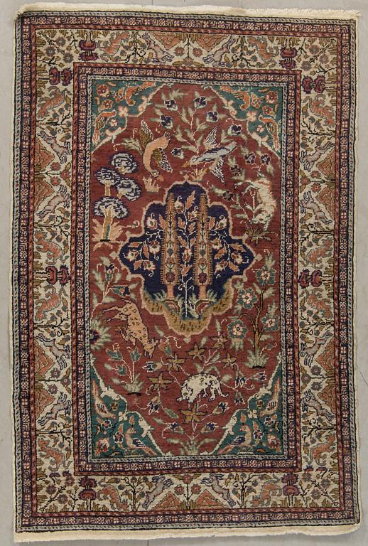 MATTA, old, Kayseri, silke, figural, ca 136 x 90 cm.