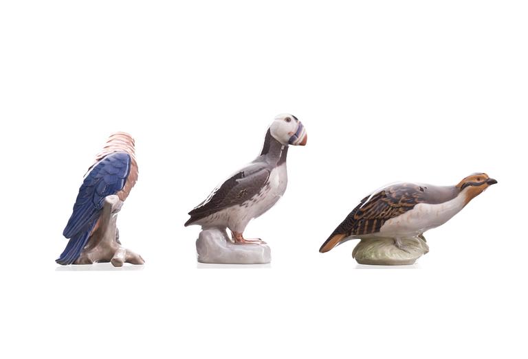 FIGURINER, 3 st, porslin, Bing & Gröndahl samt Royal Copenhagen.