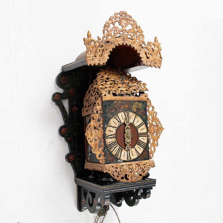 A Friesian wall clock, Holland, first half of the 1800's.