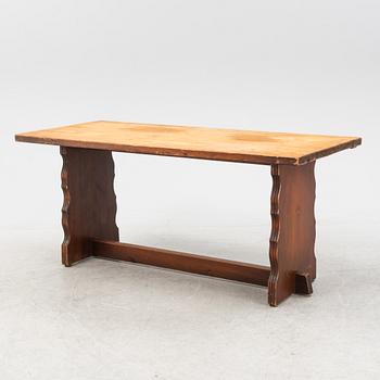 A stained pine dining table from Åby Möbelfabrik, 1940s.