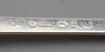 SKED SAMT KAKGAFFLAR, 9 st, silver, Norge, 1900-tal. Vikt ca 206 gram.