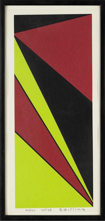 Olle Baertling, färgserigrafi, 1955-68, signerad 166/300.