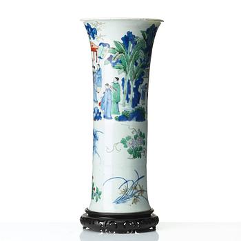 A Transitional Wucai Vase, 17th Century.