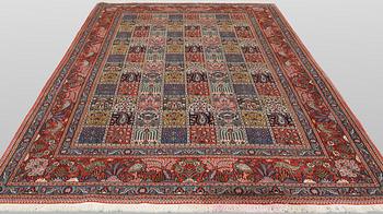 A Moud part silk carpet, 298 x 199 cm.