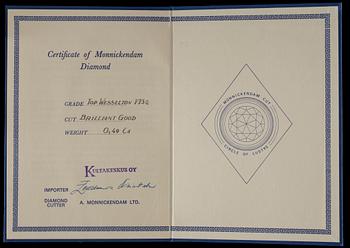 DIAMANT, briljantslipad 0,49 ct F-G (Top Wesselton) / VVS2.