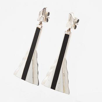 Lapponia, earrings, silver and wood. 1986.