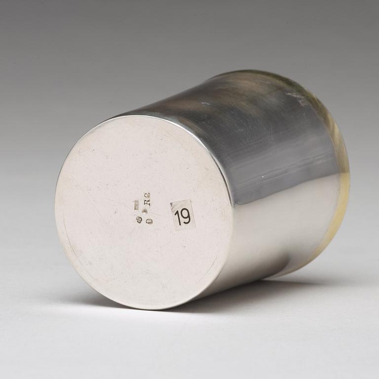 A Swedish 18th century parcel-gilt silver beaker, mark of Arvid Floberg, Stockholm 1799.
