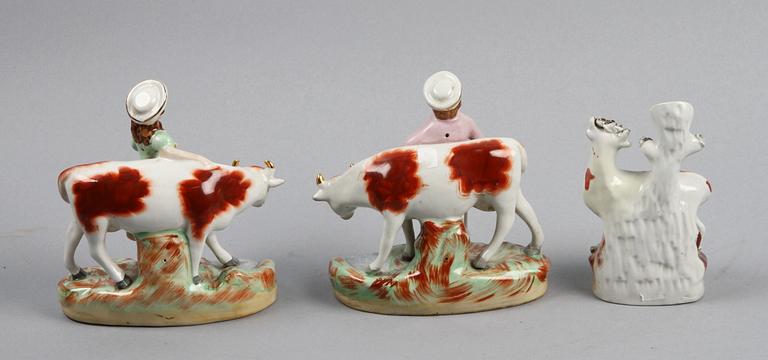 FIGURINER, 3 st, porslin, England. 1800-tal.