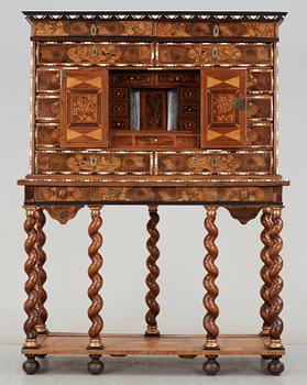A Baroque second half 17th century cabinet on stand.