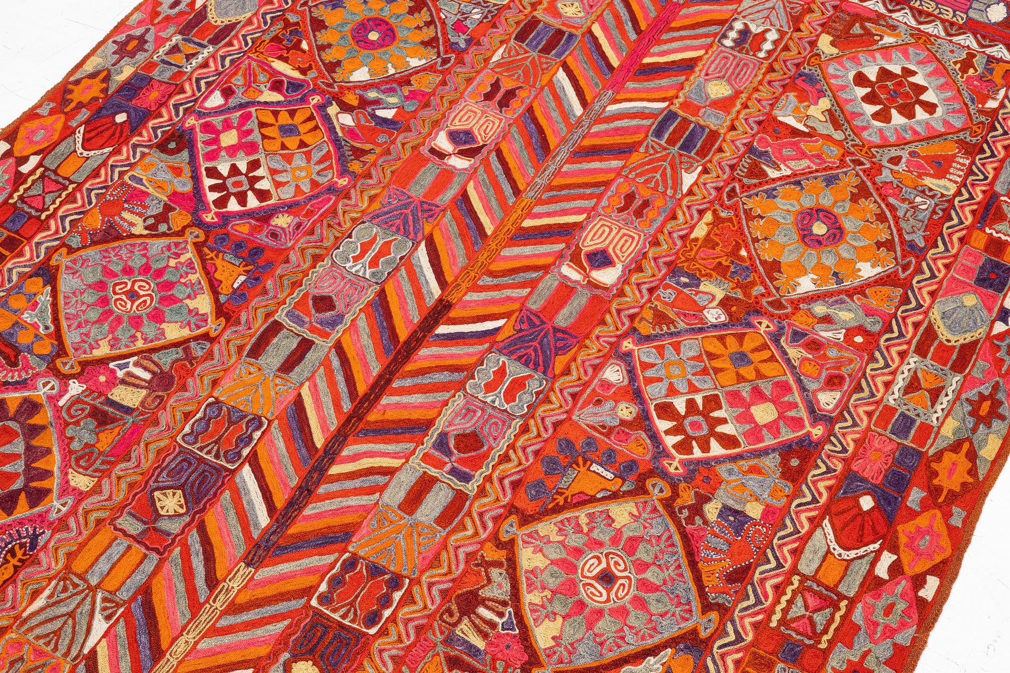 Embroidered textile, old, Marsh nomads, Iraq, approx. 260 x 180 cm.