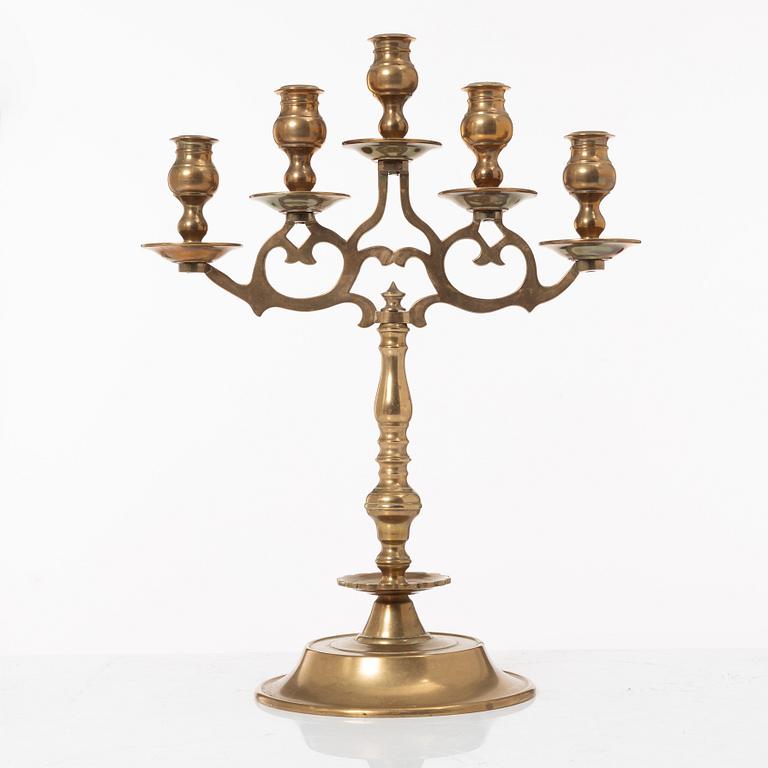 A Swedish brass candelabra, Wojidkow & Co Malmö, Scania, around 1900.