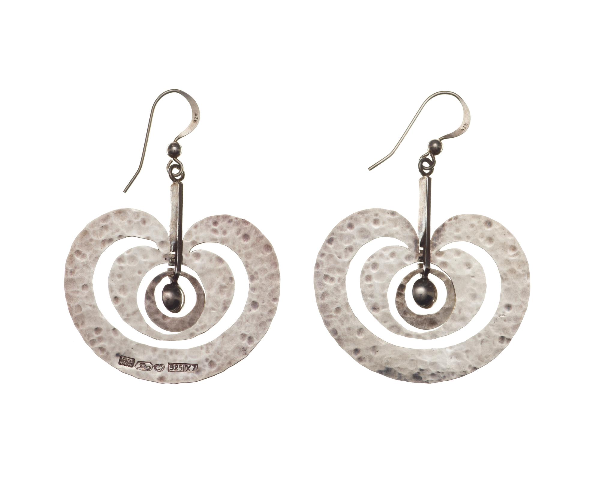 A pair of Tapio Wirkkala sterling 'Omena' earrings,