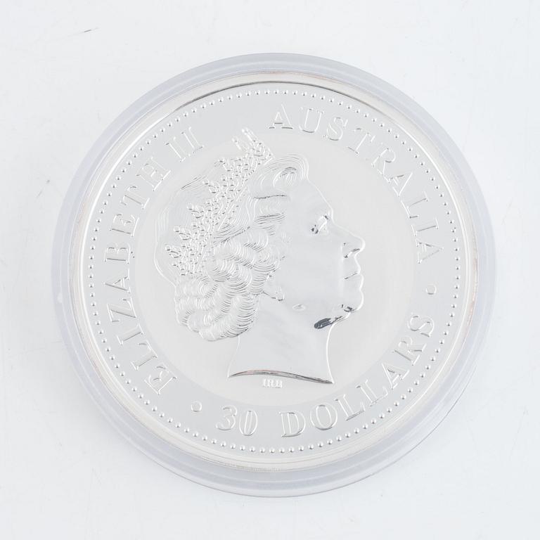 Mynt, silver, Kookaburra 2000, 1 kilo, silver 999.