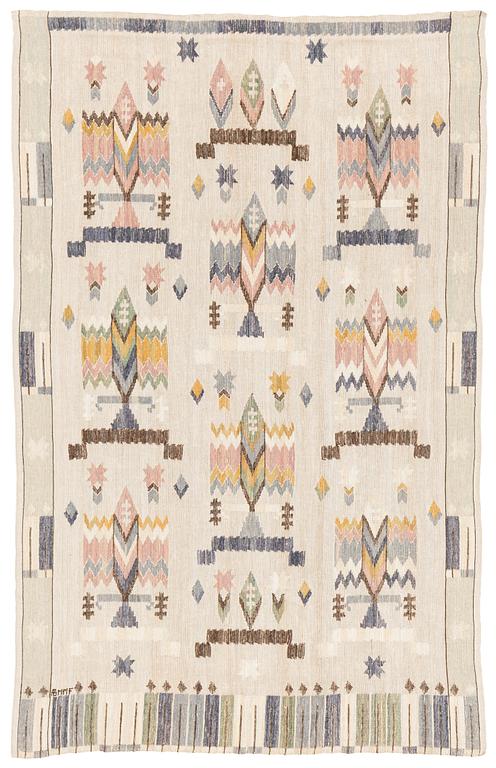 Annie Frykholm, drapery, 'Buketter', flat weave, c 235 x 149 cm, signed AB MMF.