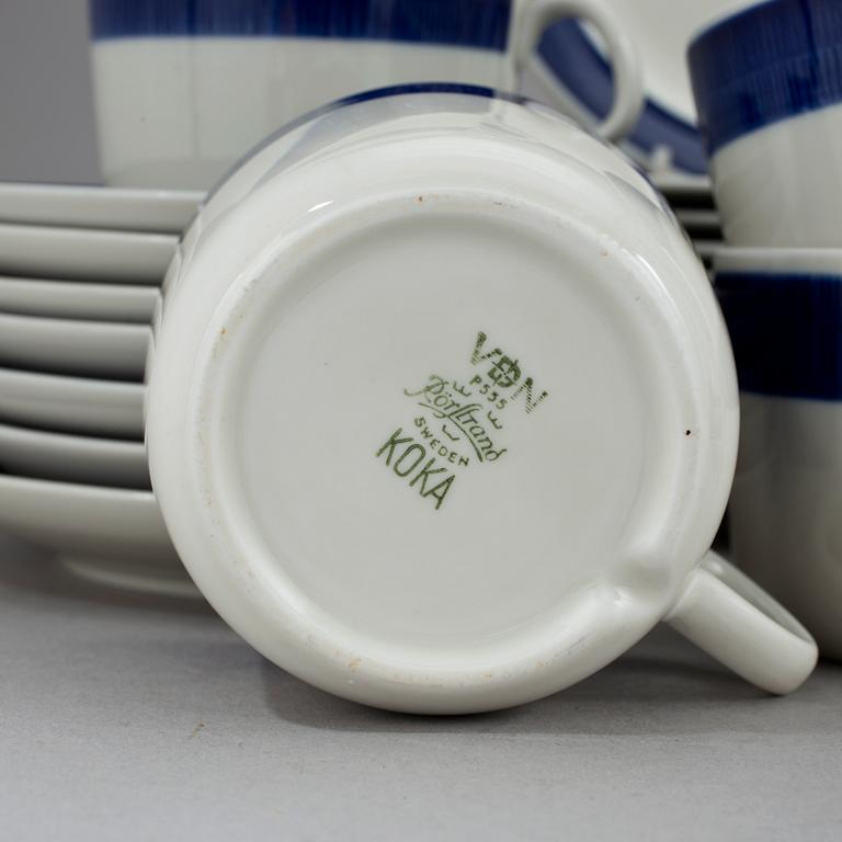 SERVISDELAR, 25 delar, porslin, "Koka Blå", Hertha Bengtsson, Rörstrand, 1956-1988.