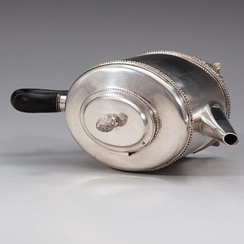 A Swedish 18th century silver tea-pot, marks of Sephan Westerstråhle, Stockholm 1798.