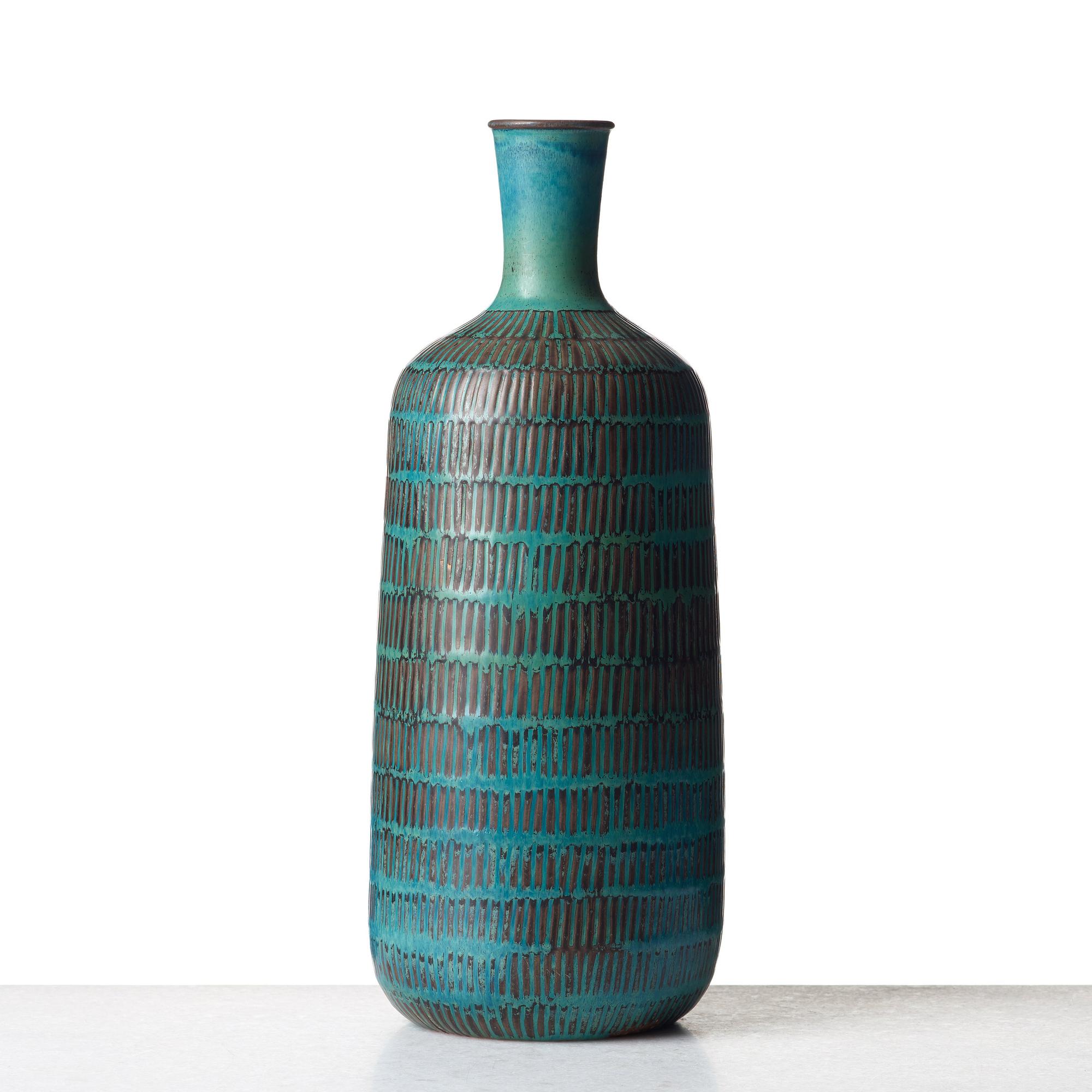Stig Lindberg, a stoneware vase, Gustavsberg studio 1961.