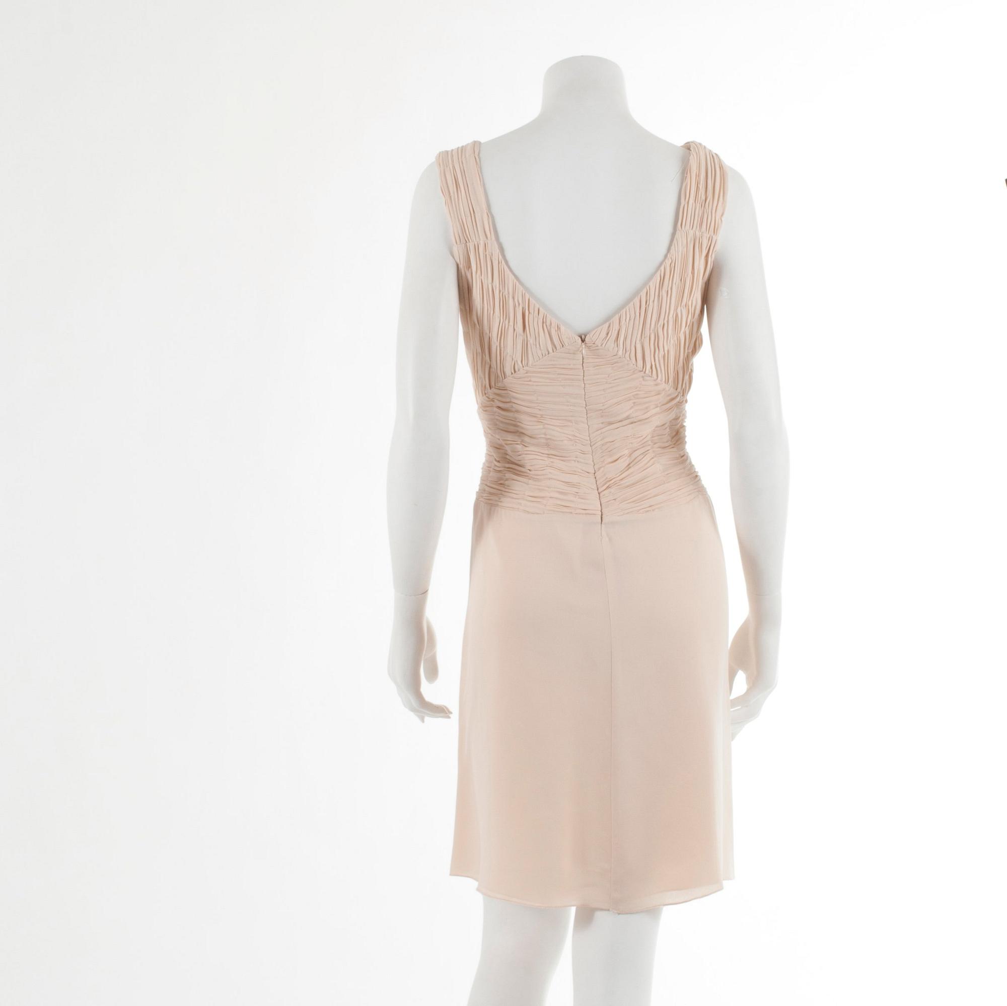 R.E.D. VALENTINO, a light pink silk chiffon dress, italian size 44.