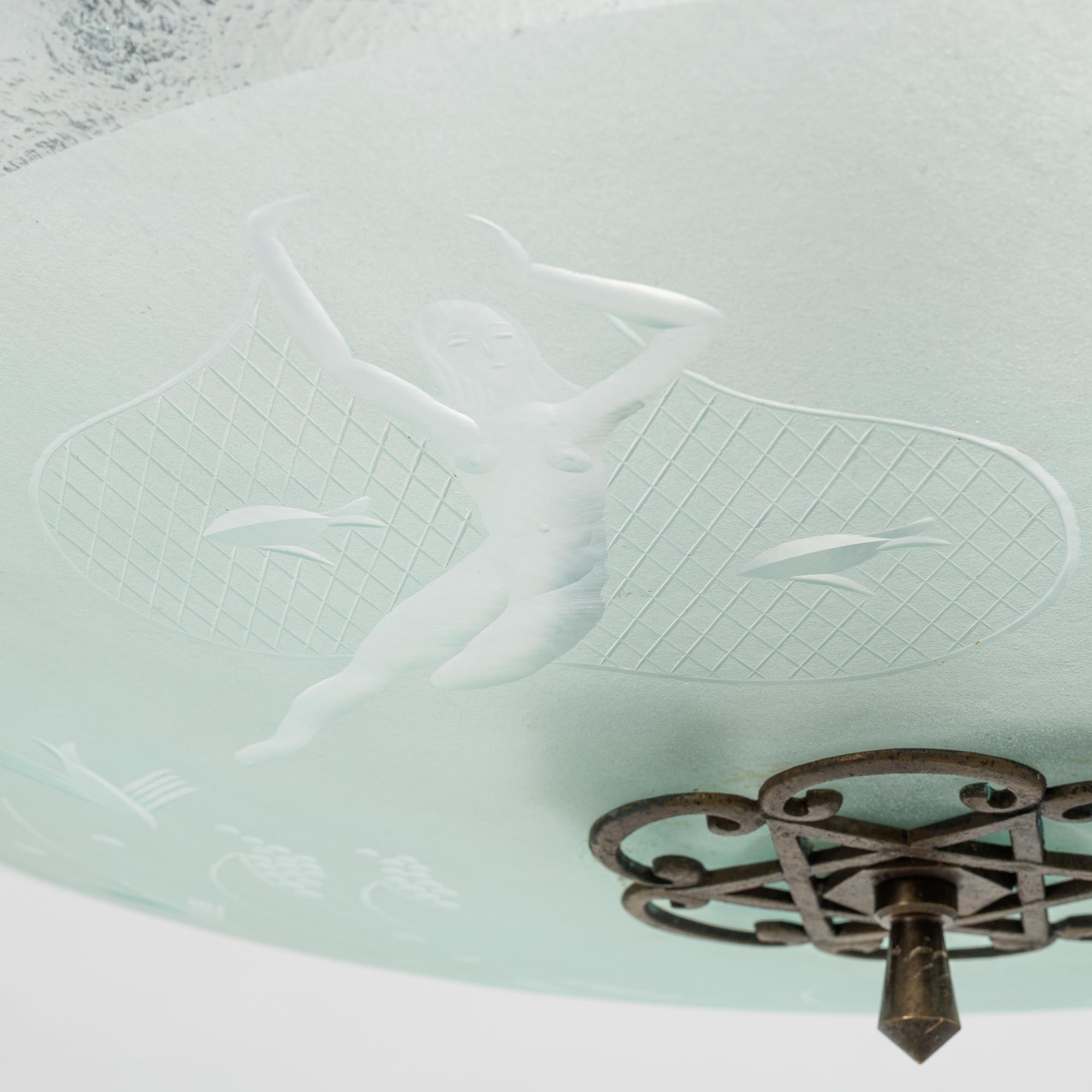 A Swedish Grace ceiling lamp, 1920's/30's.