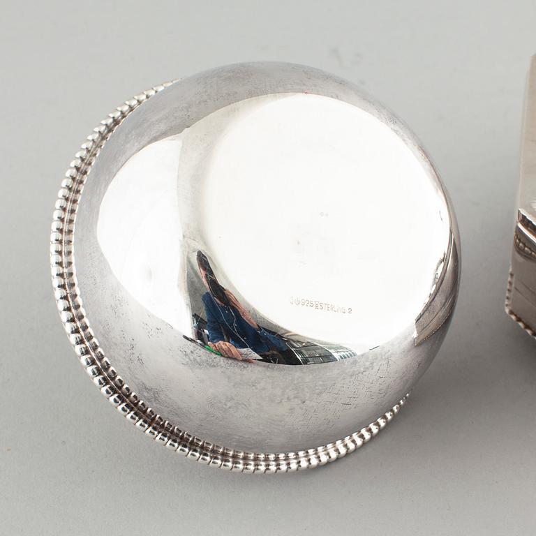 BOXES, 1+1, silver, totally approx 640 gram.