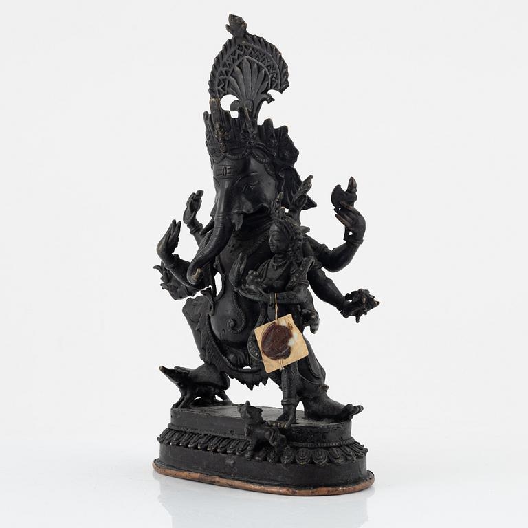Ganesha, brons. Nepal, 1900-tal.