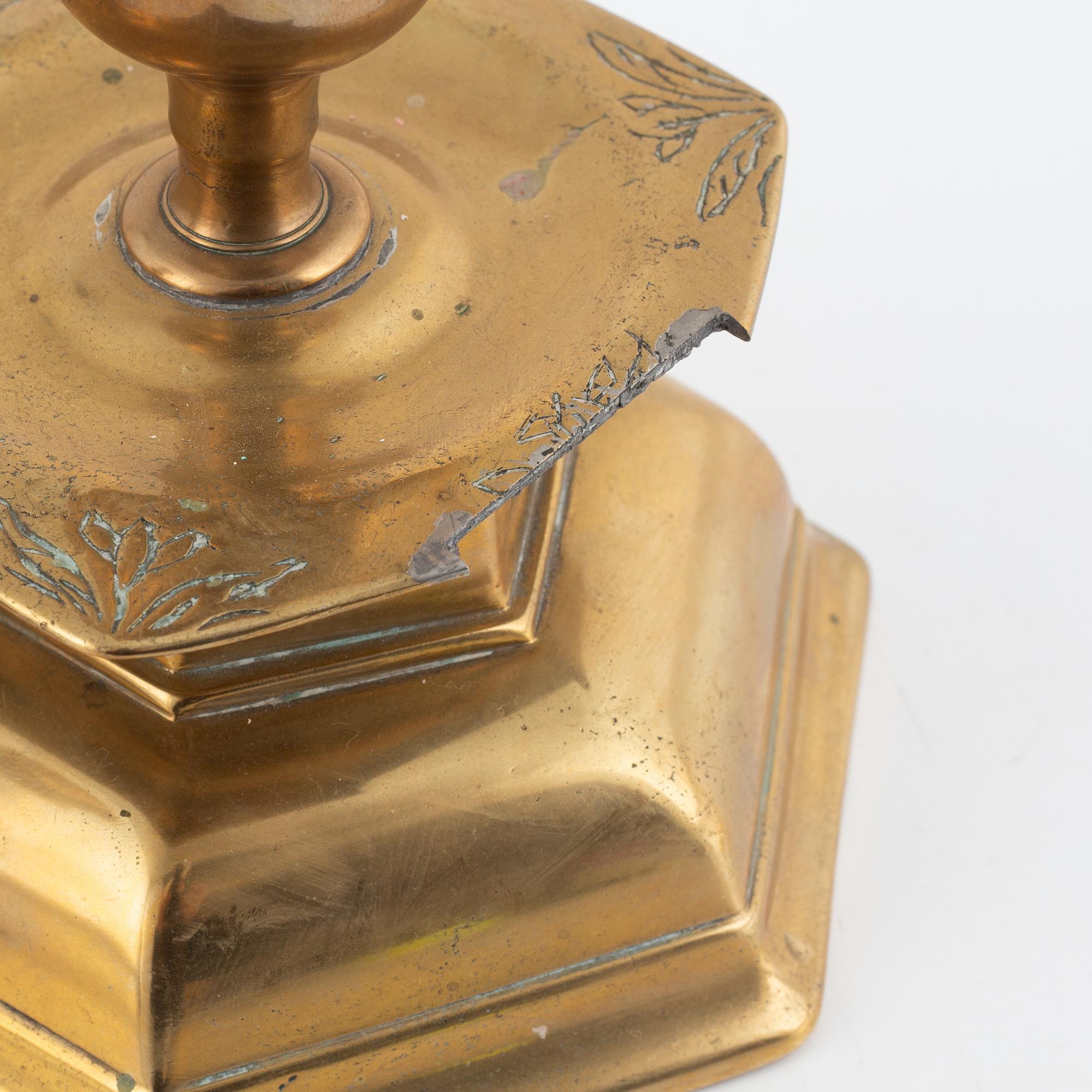 Ljusstakar, ett par, Nordeuropa, omkring år 1700, Barock.