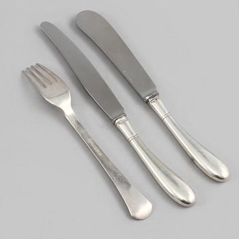 BESTICKSERVIS, 30 delar, silver, mestadels GAB, Stockholm, omkring 1900-talets mitt, total vikt ca 800 g.
