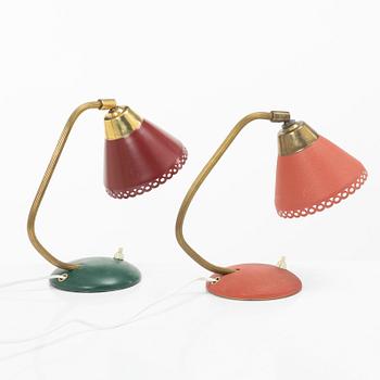 Vägglampor, ett par snarlika, EWÅ, 1950/60-tal.