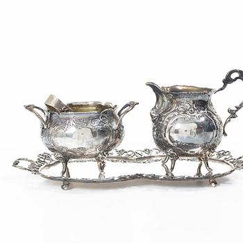 Serving set, silver, 4 pieces, Neo-Rococo style, Gewe, Malmö, 1951–66,