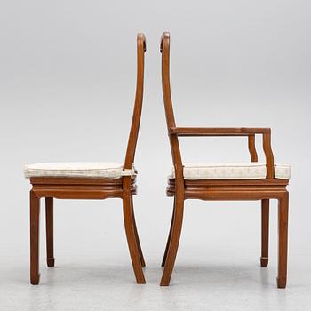 A set of seven chairs, China, late 20th Century.