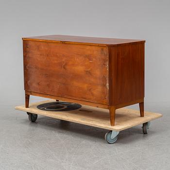 A 1940s Swedish Modern mahogany veneered chest of three drawers.