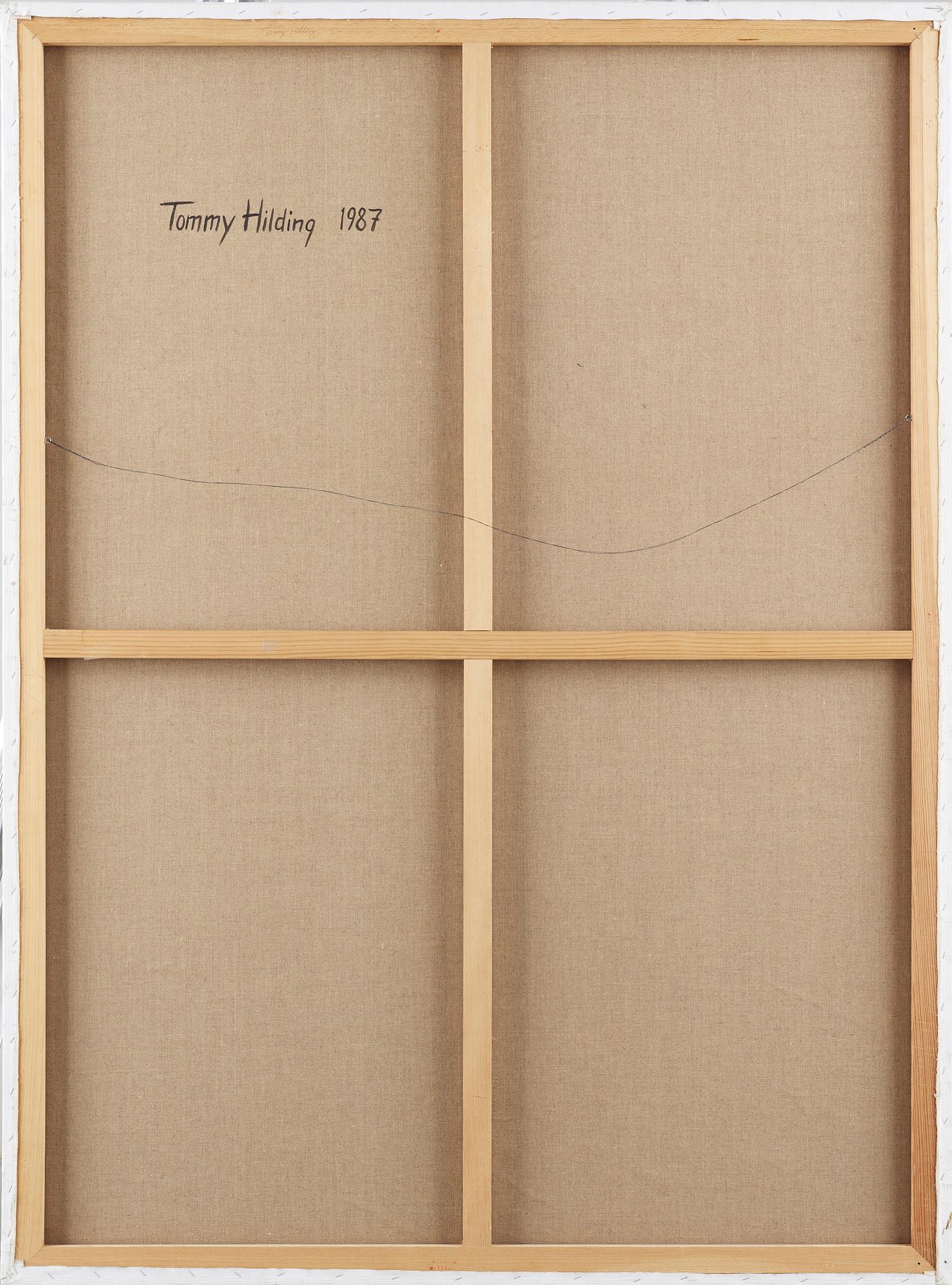 TOMMY HILDING, diptyk, olja på duk, Sign á tergo, dat 1987.