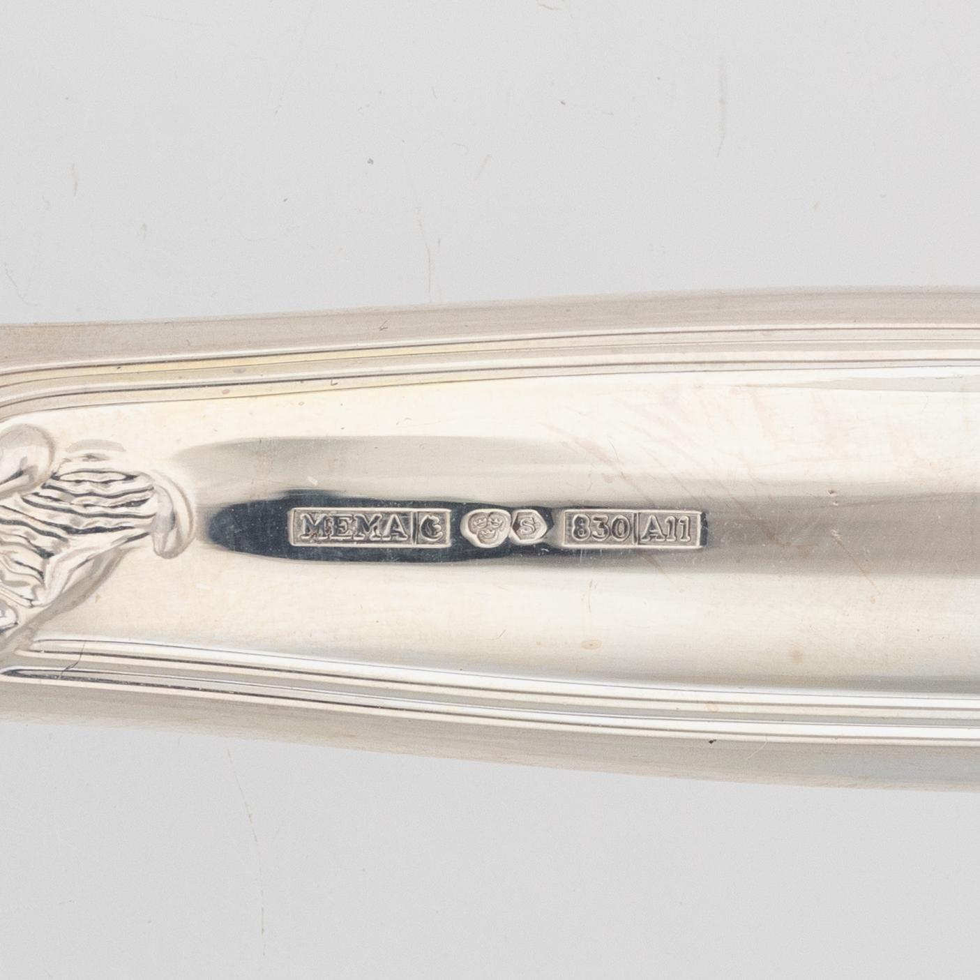 Bestickservis, 23 delar, silver, modell "Sachsisk", MEMA, bl.a. Eskilstuna 2003.