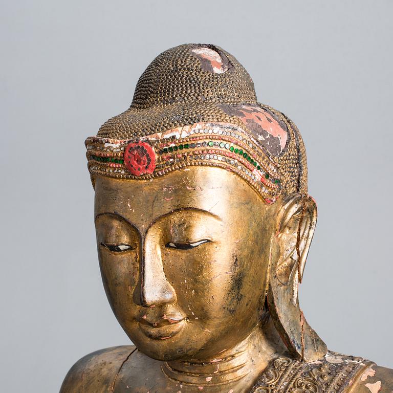 BUDDHA, trä. Thailand, 1900-talets början sannolikt.