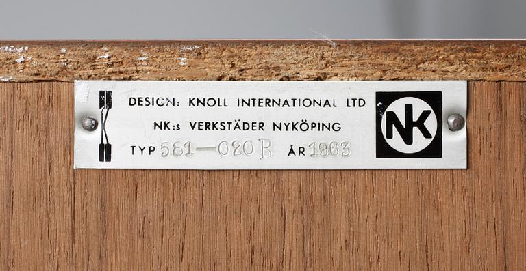 BOKHYLLOR, ett par, Florence Knoll, licenstillverkad av NKs verkstäder i Nyköping, 1960-tal.