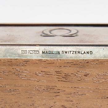 Box for Omega Constellation de luxe, silver, Fezler, Switzerland, 20th century.