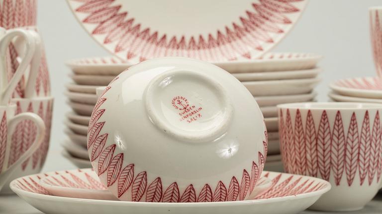 KAFFESERVIS, "Salix", Stig Lindberg 24 delar, porslin.