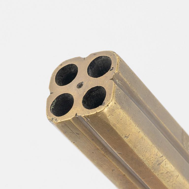 A brass percussion revolver by Anders Johannesson (1840-1914).