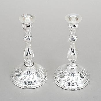 LJUSSTAKAR, 2 st, sterlingsilver, Wilhelm Binder, Tyskland, 1900-talets första hälft.