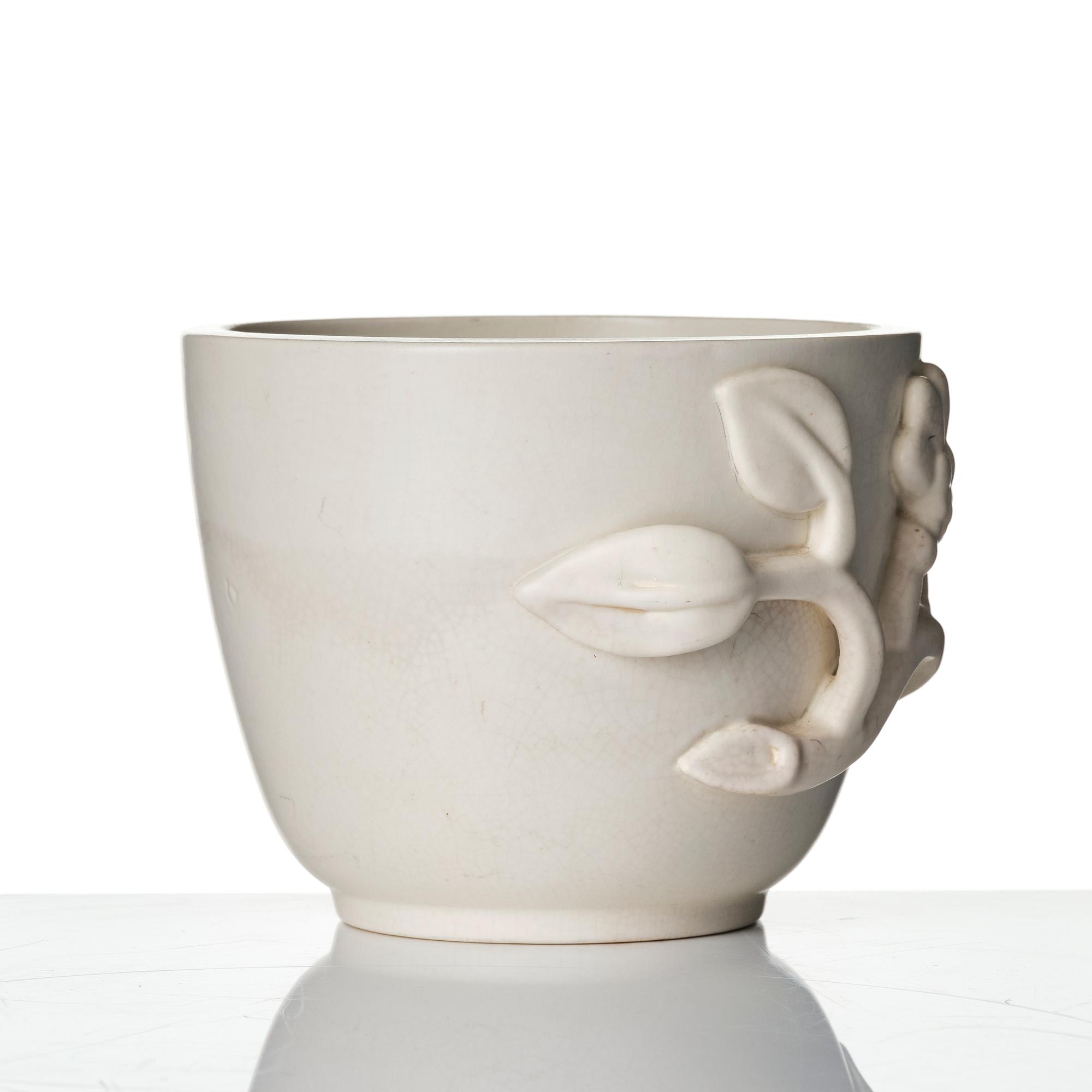 Wilhelm Kåge, a "Carrara" ceramic vase and bowl, Gustavsberg 1930s-40s.