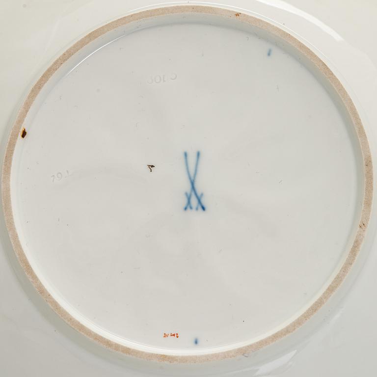 Two late 20th century porcelain Meissen dishes.