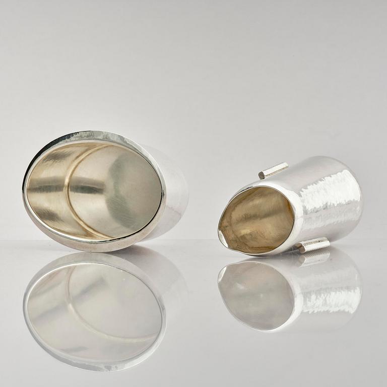 Ulf Trolle-Lindgren, a sterling silver three piece coffee set, Strömstad, Sweden 1967.