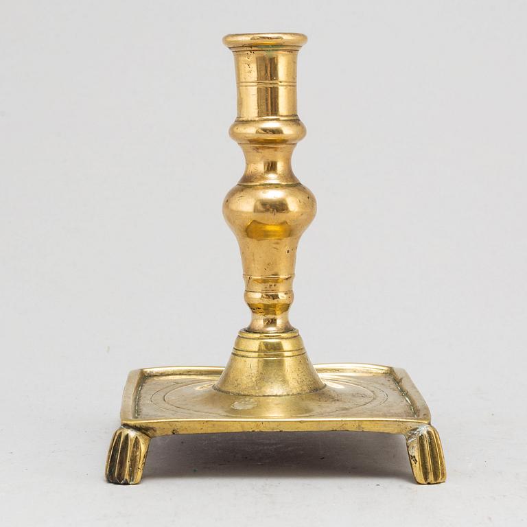 A late 17th century Baroque bronze candlestick.